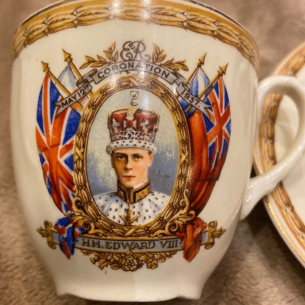 Vintage Grindley Coronation of HM Edward VIII May 12th, 1937 tea cup & s…